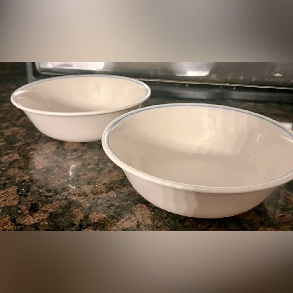 Corelle Blue Rim Soup Salad Bowls